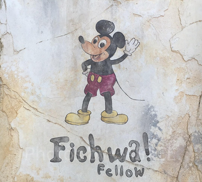 アフリカエリアのハランベマーケットにある壁。「Fichwa Fellow」はスワヒリ語で「隠れている仲間」