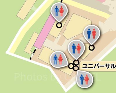 USJ周辺:ユニバーサル・シティウォーク大坂のトイレMAP(地図)