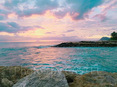 ハワイの美しいサンセット