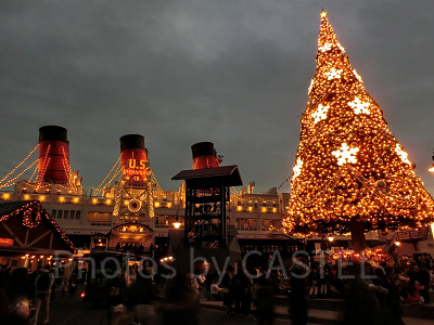 「S.S.コロンビア号」前のクリスマスツリー
