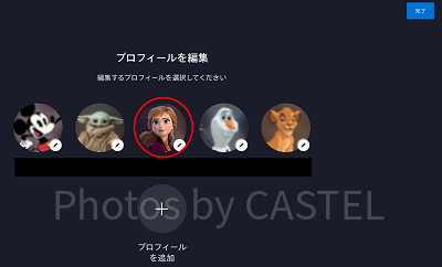 ディズニープラス:プロフィールを編集