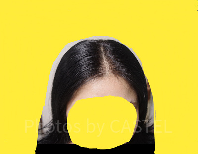 真ん中分けをする