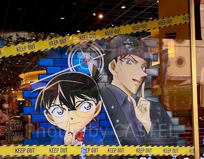 期間中はパークのあちこちに名探偵コナンが登場(2020年自身で撮影)