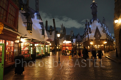 夜のハリーポッターエリア(USJ)
