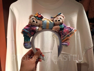 香港ディズニー20周年「ダッフィー＆フレンズ・グランドセレブレーショングッズ」：ダッフィー＆シェリーメイのペアカチューシャ