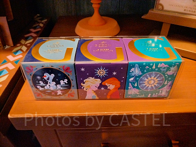 香港ディズニーアナ雪グッズ:【GODIVAコラボ】箱型チョコレートセット(ダーク/ヘーゼルナッツ/抹茶)