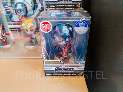 香港ディズニーマーベルグッズ：キャプテンアメリカのマスコットフィギュアスタンド