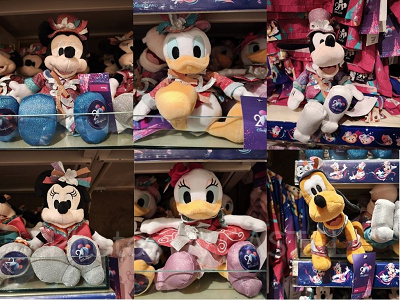 香港ディズニー20周年「ミッキー&フレンズ・グランドセレブレーショングッズ」:ぬいぐるみ
