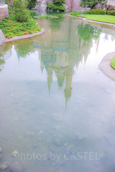 端から水面に映ったシンデレラ城をとりました。