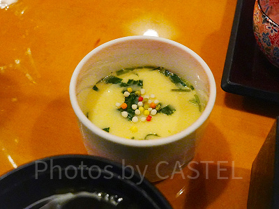 霞の松花堂御膳は茶碗蒸し付き(USJ×鬼滅の刃 刀鍛冶の里ひょっとこ亭)