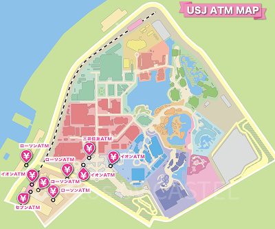 ユニバパーク内&周辺のATM地図
