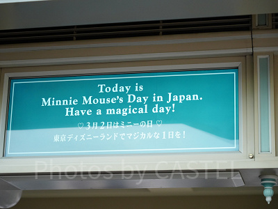 3月ディズニーランド混雑レポ：ミニーの日限定の案内ボード