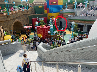 ヨッシーが登場する非常口の場所