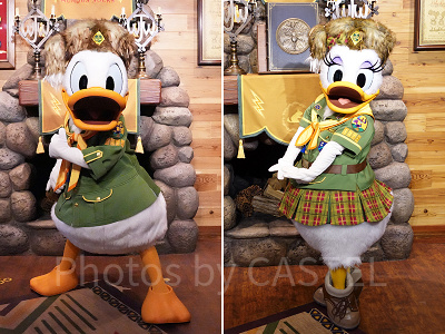 ウッドチャック・グリーティングトレイルで会えるドナルドとデイジー