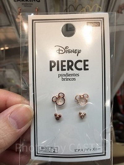 ミッキーシェイプピアス(ピンク)