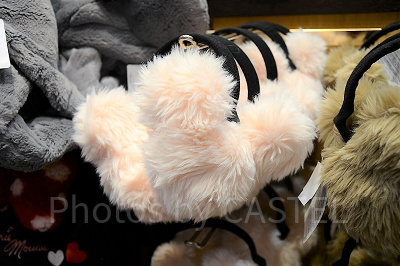 ミッキーシェイプの耳あて（ピンク）