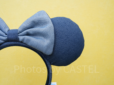 ミニーデニムカチューシャ：耳の部分