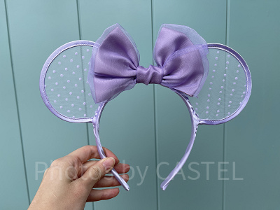 ミニーリボンチュールカチューシャ（パープル）