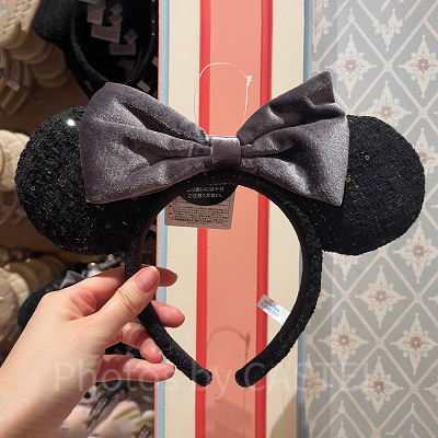 ミニーリボンツイードカチューシャ（黒）