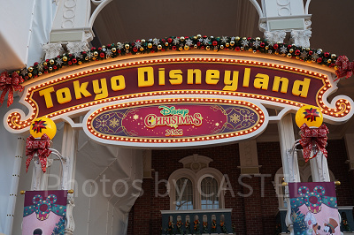 11月ディズニーランド混雑レポ：エントランスのクリスマス装飾