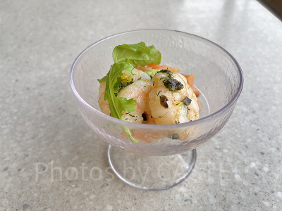 エビのオレンジマリネとサーモン