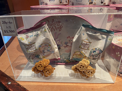 ダッフィー&フレンズ　ウィッシング・ウィングスクッキー・パスタスナック ディスプレイみたいなパッケージ ダッフィーの新作パスタ