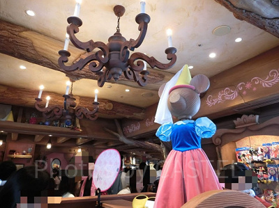 店内に飾られているミニー姫のドレス