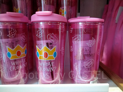 ピーチ姫の蓋つきタンブラー