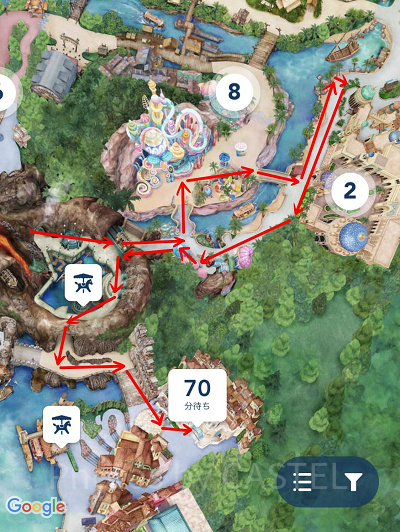 「ソアリン・ファンタスティック・フライト」の待ち列