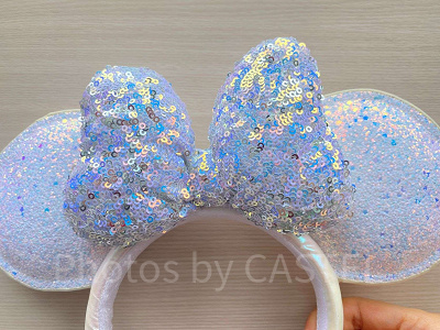 スパンコールカチューシャ(ブルーホワイト)