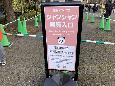 シャンシャン観覧の案内板/上野動物園