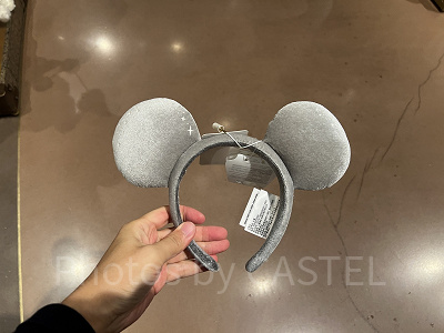 上海ディズニーカチューシャ:パークロゴ付ミッキーカチューシャ(シルバー)