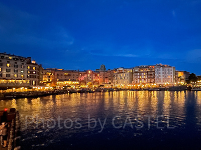 反対岸から見た輝くホテルミラコスタ