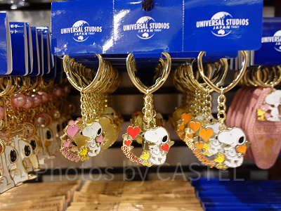 スヌーピー・ウッドストックのキーチェーンセット(ゴールドハート)