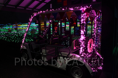電動カート「メルヘン号」は車体自体もライトアップ