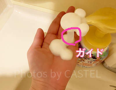 ピンクで囲った丸の中にあるのが、ガイドです