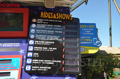 ユニバのインフォメーションボード