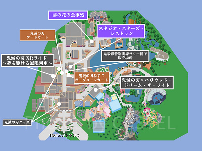 USJ鬼滅の刃フード2024販売場所マップ