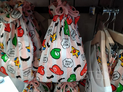 総柄✕ピンクストライプ柄ルームウエア上下セット