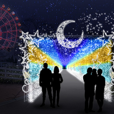 天月とコラボした2019年の東武動物公園のイルミネーション