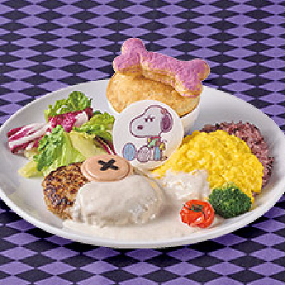 きのこクリームソースハンバーグ＆オムライスプレート