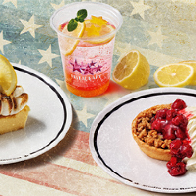 （左）NYチーズケーキ〜レモン＆スモア〜（中央）スタジオ・スターズ・レモネード（右）チェリーパイ
