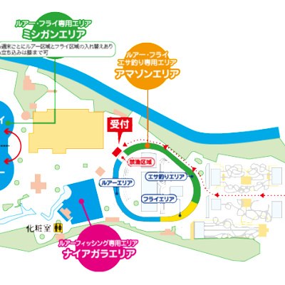 3つの釣り堀エリア