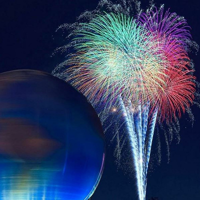 アクアスフィアと花火