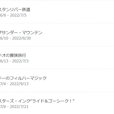 2022年1月現在：ディズニーランド休止施設情報の一部