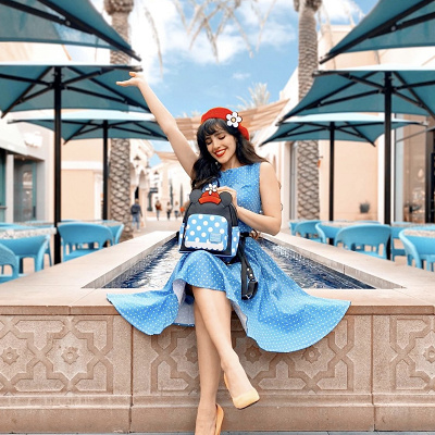 ブルードットワンピコーデ