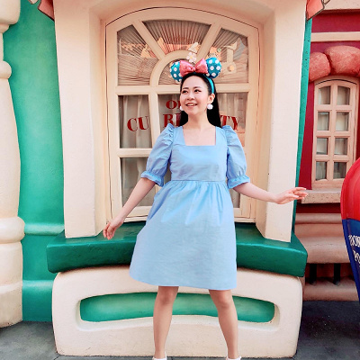 ブルーワンピコーデ