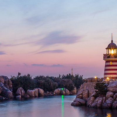 黄昏時も美しいケープコッドの灯台