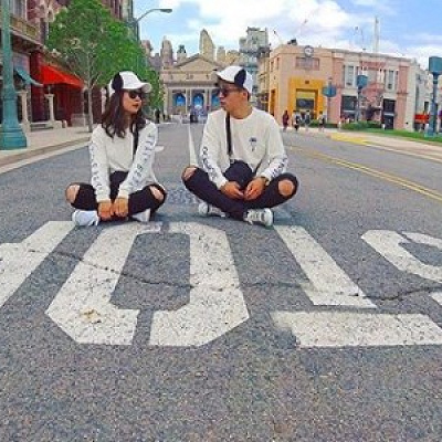 帽子と白×黒でさりげなくスヌーピーコーデ