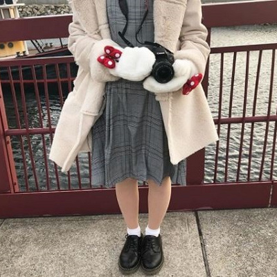 チェックワンピースコーデ